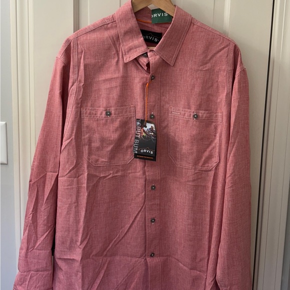 Orvis Men's Casual Button Down in Brick Red. Size Large - Picture 1 of 4